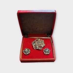 Lister‎ vintage brooch and earrings set